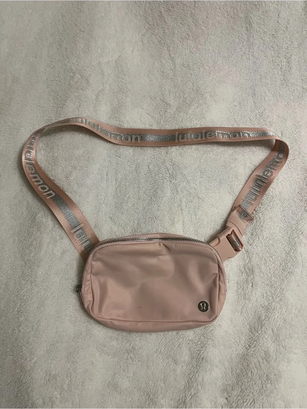 lululemon light blush pink nylon crossbody pouch